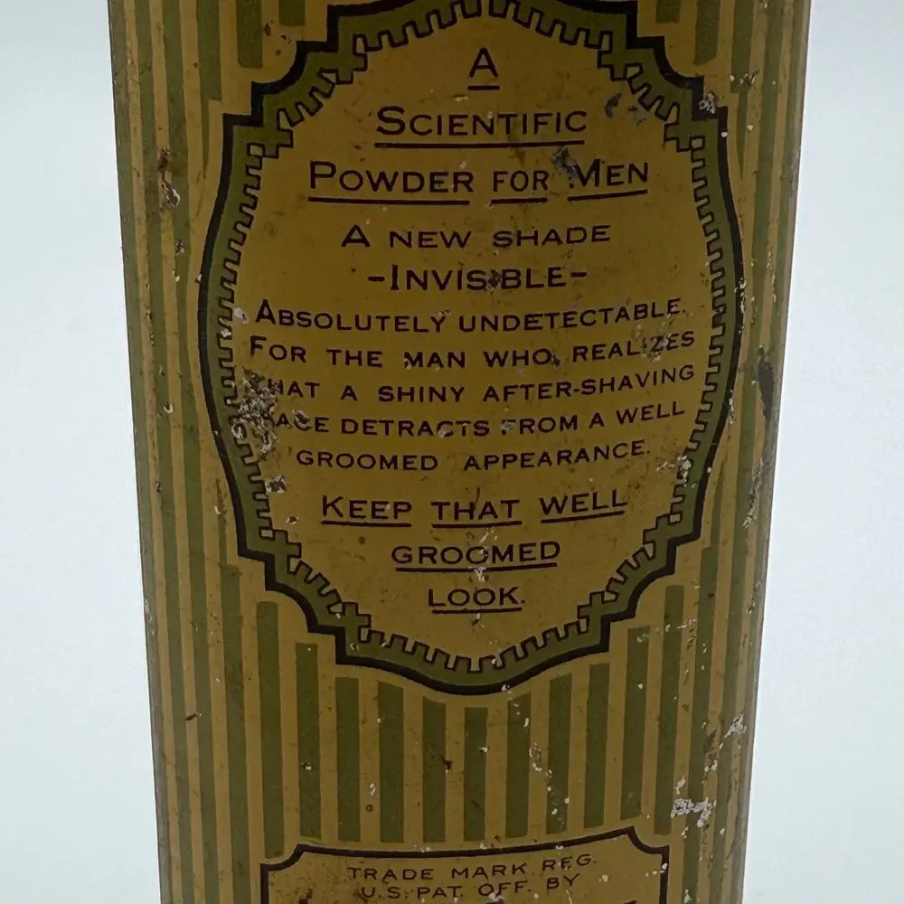 Vintage Palmolive After Shave Talc Powder Tin Can with Product.
